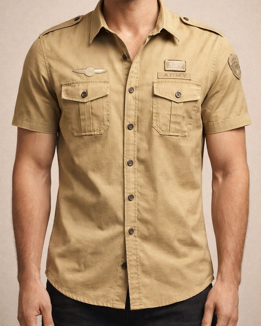 Men's Shirt Summer Shirt Solid Color Turndown Black White Army Green Royal Blue Khaki Daily Holiday Short Sleeve Button-Down Clothing Apparel Cotton Streetwear Simple Casual Classic | JRSEE:cb4e94eb-f62c-4bcf-ae53-3f620fea6adc