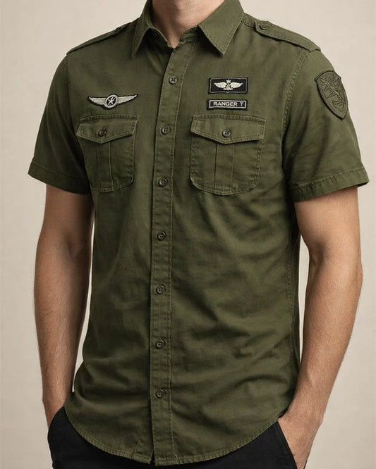 Men's Shirt Summer Shirt Solid Color Turndown Black White Army Green Royal Blue Khaki Daily Holiday Short Sleeve Button-Down Clothing Apparel Cotton Streetwear Simple Casual Classic | JRSEE:4a8c116d-b205-4051-a15e-ff47b3eface5