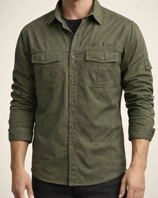Men's Shirt Work Shirt Button Up Shirt Cargo Shirt Plain Solid Colored Collar Button Down Collar Black Army Green Khaki Beige Daily Long Sleeve Clothing Apparel Basic | JRSEE:ea228172-b0d5-4989-8f75-14f1088d8b1e