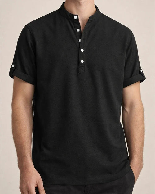Men's Shirts Four Seasons New Men's Solid Color Collar Short-sleeved Shirt Male Slim Shirt | JRSEE:5911050c-ad87-42b7-96a8-1c150ceacb07