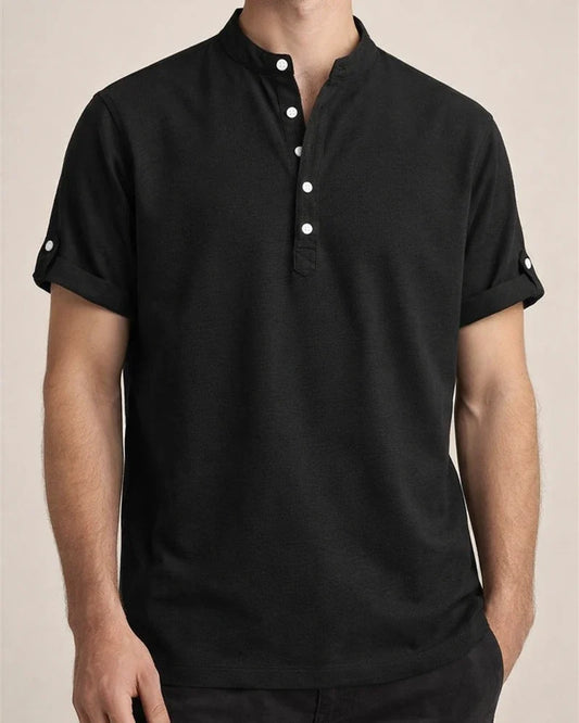 Men's Shirts Four Seasons New Men's Solid Color Collar Short-sleeved Shirt Male Slim Shirt | JRSEE:5911050c-ad87-42b7-96a8-1c150ceacb07