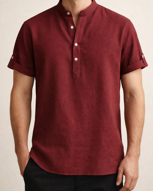 Men's Shirts Four Seasons New Men's Solid Color Collar Short-sleeved Shirt Male Slim Shirt | JRSEE:a3758c1c-c402-4635-9f68-c9518f462420
