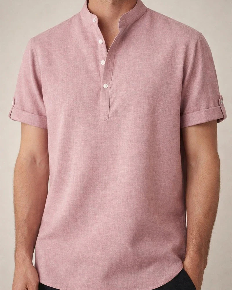 Men's Shirts Four Seasons New Men's Solid Color Collar Short-sleeved Shirt Male Slim Shirt | JRSEE:edce5c83-fcdf-40b1-9a56-560cf5e85ca7