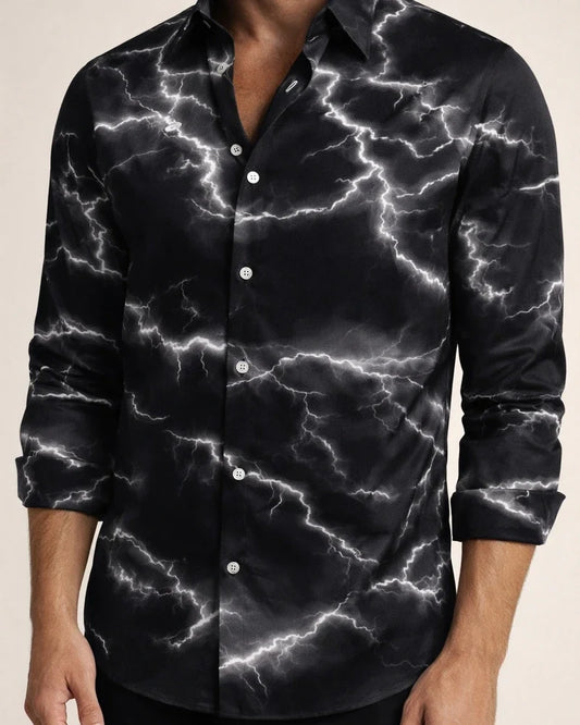Men's Shirts Thunder 3D Digital Printing Purple Navy Black Red Lightning Long-sleeved Shirts Outdoor Street Men's Shirts | JRSEE:cf9d78cb-506f-4a43-b0e3-13016a8b887e