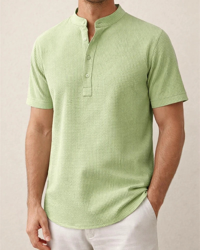 Men's Short Sleeve Stand Collar Pineapple Check Shirt Men's Casual Shirt | JRSEE:cf526c17-fe17-4fd1-9965-3034972a125f