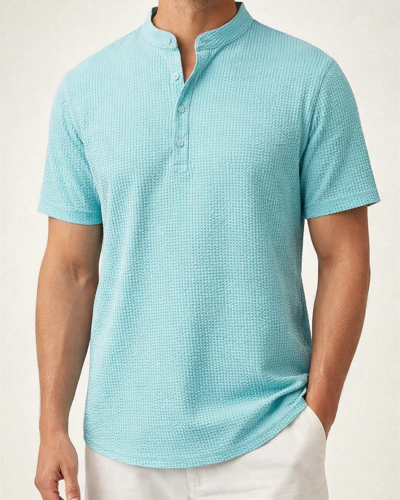 Men's Short Sleeve Stand Collar Pineapple Check Shirt Men's Casual Shirt | JRSEE:7e2a687d-5e84-43eb-8818-264a8810d2a2