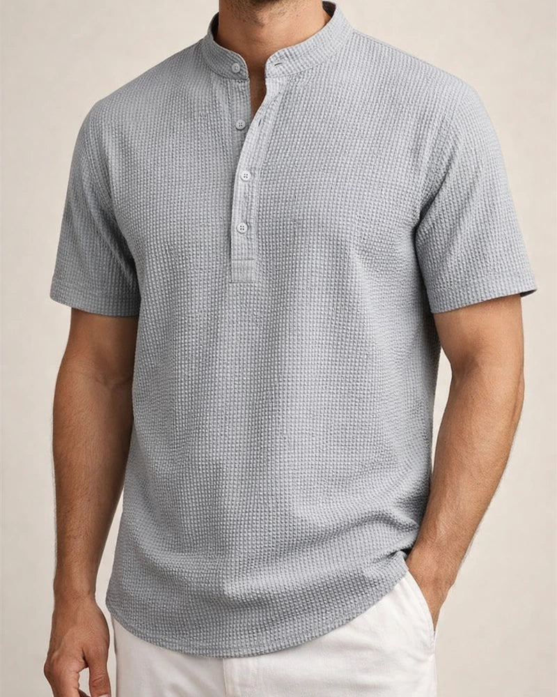 Men's Short Sleeve Stand Collar Pineapple Check Shirt Men's Casual Shirt | JRSEE:f8cb7fc0-7240-4946-8864-86e5d9d47975