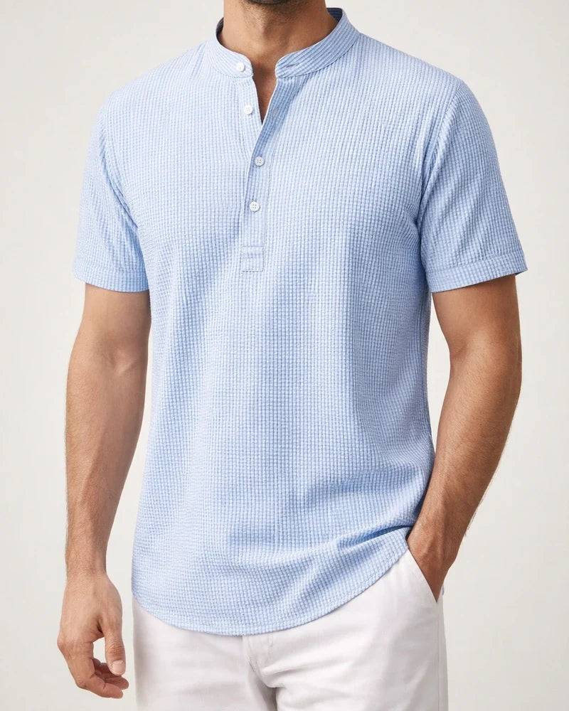 Men's Short Sleeve Stand Collar Pineapple Check Shirt Men's Casual Shirt | JRSEE:38702102-5d8d-42f8-9487-faba8bdd83e8