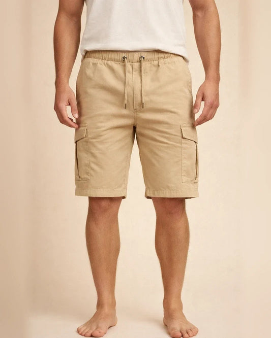 Men's Shorts Bermuda shorts Cargo Shorts Elastic Waistband Drawstring with Side Pocket Casual Daily Sports Outdoor Inelastic Outdoor Sports Solid Colored Mid Waist non-printing ArmyGreen Black Khaki | JRSEE:fa78ab09-0d13-4030-927b-f7807e9f28ee