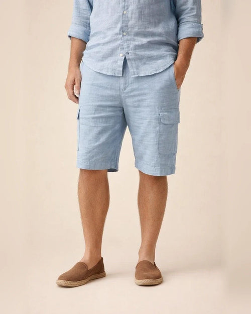 Men's Shorts Linen Shorts Summer Shorts Beach Shorts Drawstring Multi Pocket Plain Comfort Breathable Knee Length Casual Daily Linen / Cotton Blend Streetwear Classic Style White Army Green | JRSEE:e4eccaf7-281f-4c7c-95ae-f3aeec9b68bc