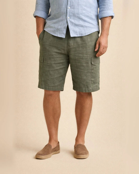 Men's Shorts Linen Shorts Summer Shorts Beach Shorts Drawstring Multi Pocket Plain Comfort Breathable Knee Length Casual Daily Linen / Cotton Blend Streetwear Classic Style White Army Green | JRSEE:7122e5c0-f31e-4972-8886-c383d9c12056