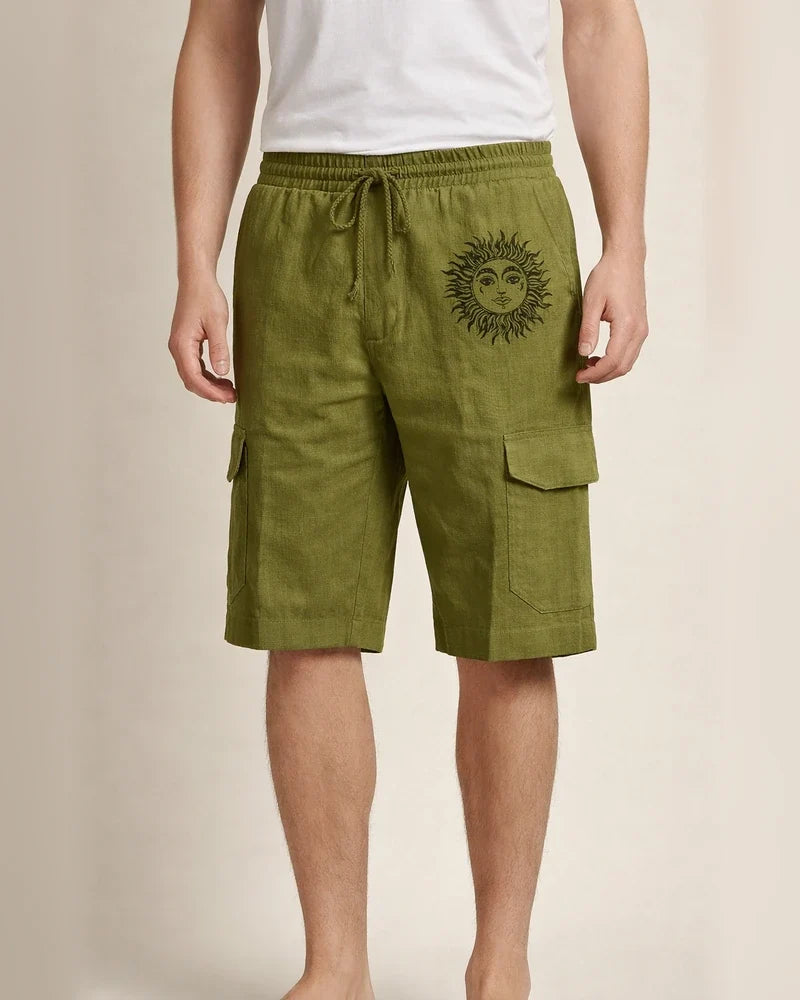 Men's Shorts Linen Shorts Summer Shorts Beach Shorts Multi Pocket Plain Knee Length Beach Linen / Cotton Blend Hawaiian Casual Black White Inelastic | JRSEE:8298b916-853d-4571-8cb3-97b20bbcc7e0