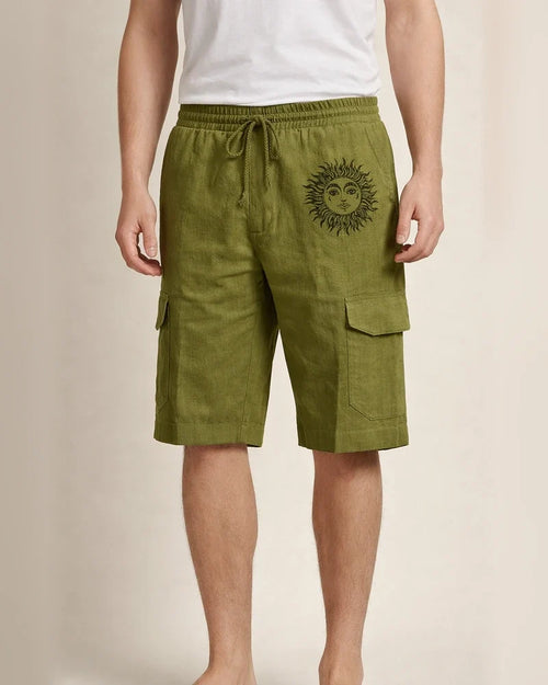 Men's Shorts Linen Shorts Summer Shorts Beach Shorts Multi Pocket Plain Knee Length Beach Linen / Cotton Blend Hawaiian Casual Black White Inelastic | JRSEE:8298b916-853d-4571-8cb3-97b20bbcc7e0
