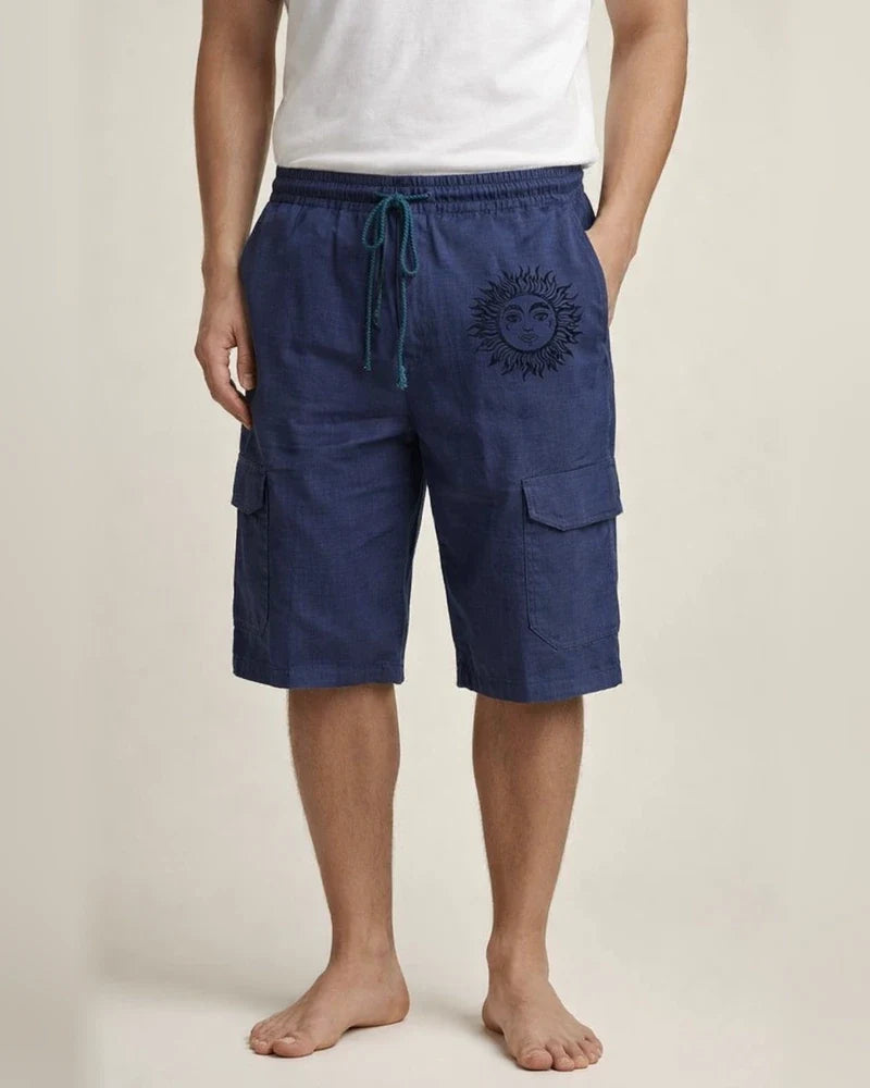 Men's Shorts Linen Shorts Summer Shorts Beach Shorts Multi Pocket Plain Knee Length Beach Linen / Cotton Blend Hawaiian Casual Black White Inelastic | JRSEE:373ce9a5-a7db-40e0-95b4-c6e1db6361b9
