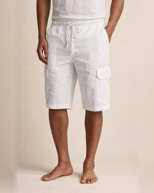 Men's Shorts Linen Shorts Summer Shorts Beach Shorts Multi Pocket Plain Knee Length Beach Linen / Cotton Blend Hawaiian Casual Black White Inelastic | JRSEE:94ca69df-1d86-443f-8efb-866c34605588
