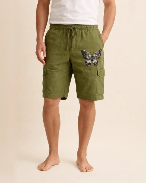 Men's Shorts Linen Shorts Summer Shorts Beach Shorts Multi Pocket Plain Knee Length Beach Linen / Cotton Blend Hawaiian Casual Black White Inelastic | JRSEE:224a84e5-00a9-4209-a558-8b57b1207ce1