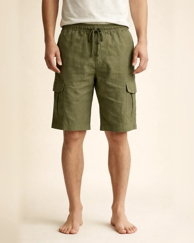 Men's Shorts Linen Shorts Summer Shorts Beach Shorts Multi Pocket Plain Knee Length Beach Linen / Cotton Blend Hawaiian Casual Black White Inelastic | JRSEE:9905b6dc-6c76-4ea2-96df-37eacb88447e