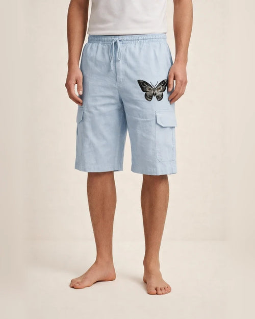 Men's Shorts Linen Shorts Summer Shorts Beach Shorts Multi Pocket Plain Knee Length Beach Linen / Cotton Blend Hawaiian Casual Black White Inelastic | JRSEE:912dde1a-3a14-4c7a-9156-c7b8d78ee954