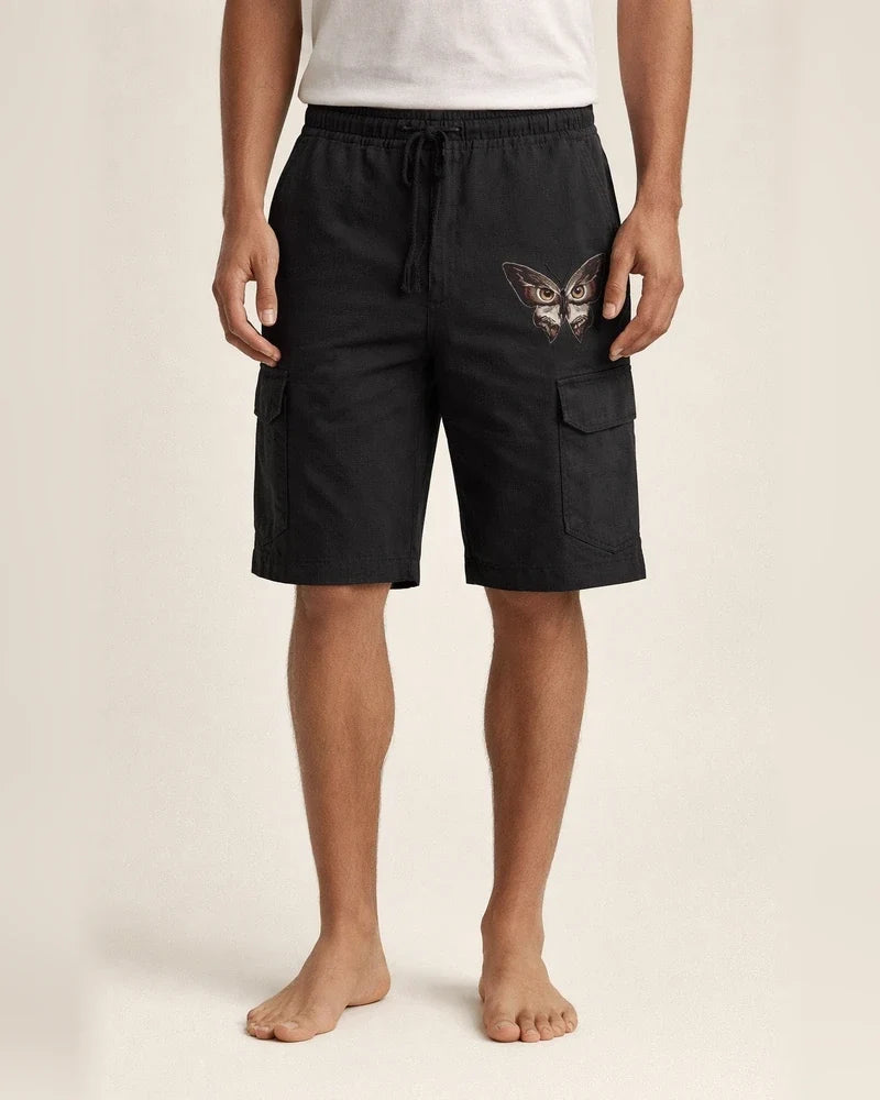 Men's Shorts Linen Shorts Summer Shorts Beach Shorts Multi Pocket Plain Knee Length Beach Linen / Cotton Blend Hawaiian Casual Black White Inelastic | JRSEE:3d1a58c1-73ee-49e2-8945-a8b79430c910