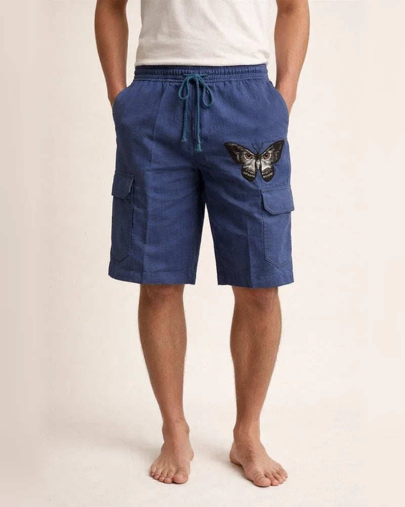 Men's Shorts Linen Shorts Summer Shorts Beach Shorts Multi Pocket Plain Knee Length Beach Linen / Cotton Blend Hawaiian Casual Black White Inelastic | JRSEE:452058b0-5565-44d9-8126-4694022a87e6