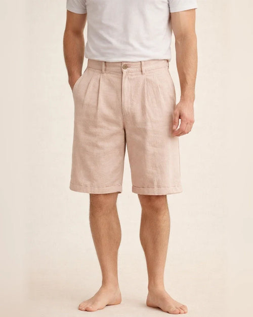 Men's Shorts Linen Shorts Summer Shorts Beach Shorts Pleated Shorts Plain Breathable Soft Short Casual Daily Holiday Linen / Cotton Blend Fashion Streetwear Black White Inelastic | JRSEE:07095d28-ad18-4eeb-8fd3-fa70f2ba4447