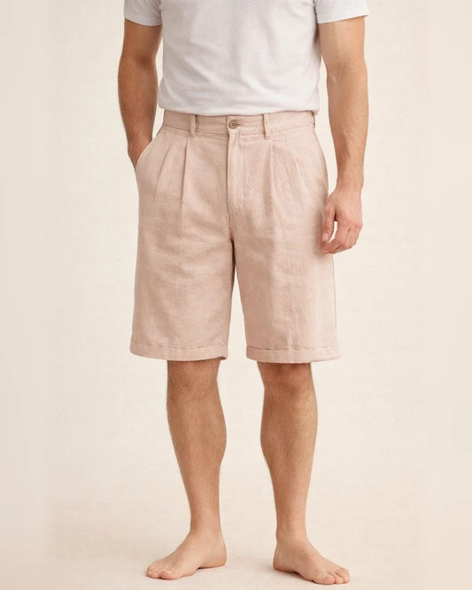 Men's Shorts Linen Shorts Summer Shorts Beach Shorts Pleated Shorts Plain Breathable Soft Short Casual Daily Holiday Linen / Cotton Blend Fashion Streetwear Black White Inelastic | JRSEE:07095d28-ad18-4eeb-8fd3-fa70f2ba4447