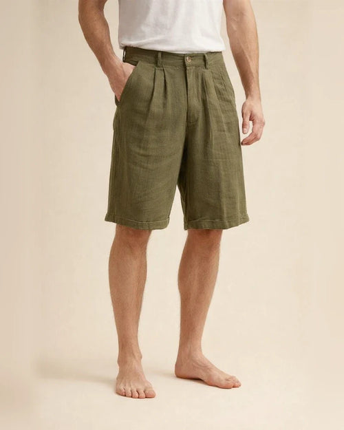 Men's Shorts Linen Shorts Summer Shorts Beach Shorts Pleated Shorts Plain Breathable Soft Short Casual Daily Holiday Linen / Cotton Blend Fashion Streetwear Black White Inelastic | JRSEE:9aca0785-c8b2-40eb-af8e-1914c2ed2270