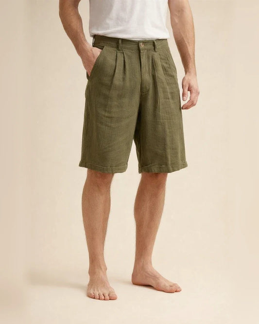 Men's Shorts Linen Shorts Summer Shorts Beach Shorts Pleated Shorts Plain Breathable Soft Short Casual Daily Holiday Linen / Cotton Blend Fashion Streetwear Black White Inelastic | JRSEE:9aca0785-c8b2-40eb-af8e-1914c2ed2270