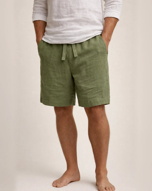 Men's Shorts Linen Shorts Summer Shorts Drawstring Elastic Waist Straight Leg Plain Comfort Breathable Short Daily Beach Linen / Cotton Blend Fashion Chic & Modern Black Yellow Micro-elastic | JRSEE:7361056f-803a-4aa0-af47-578974ce88e9