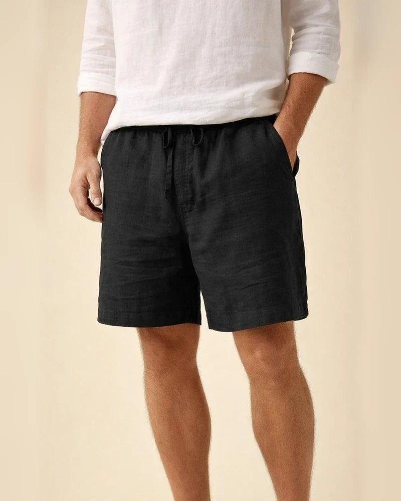 Men's Shorts Linen Shorts Summer Shorts Drawstring Elastic Waist Straight Leg Plain Comfort Breathable Short Daily Beach Linen / Cotton Blend Fashion Chic & Modern Black Yellow Micro-elastic | JRSEE:f3c47586-4b98-44b3-9a26-54a7a6936447