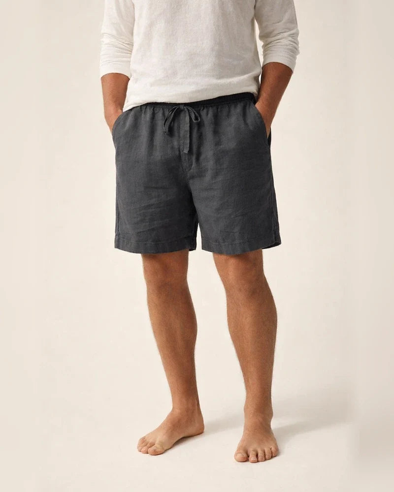 Men's Shorts Linen Shorts Summer Shorts Drawstring Elastic Waist Straight Leg Plain Comfort Breathable Short Daily Beach Linen / Cotton Blend Fashion Chic & Modern Black Yellow Micro-elastic | JRSEE:c16098ef-d809-4cc6-ad49-7ba19d76f187
