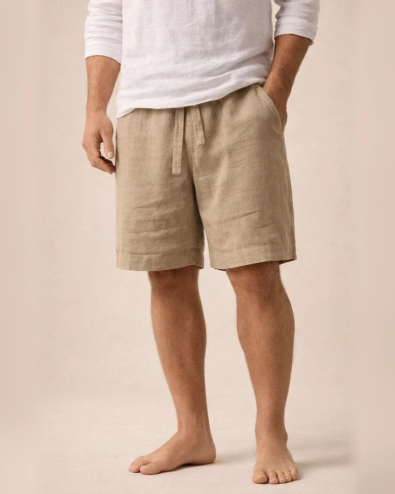 Men's Shorts Linen Shorts Summer Shorts Drawstring Elastic Waist Straight Leg Plain Comfort Breathable Short Daily Beach Linen / Cotton Blend Fashion Chic & Modern Black Yellow Micro-elastic | JRSEE:f2a0cf85-69f5-4c4b-919d-ef413837f504