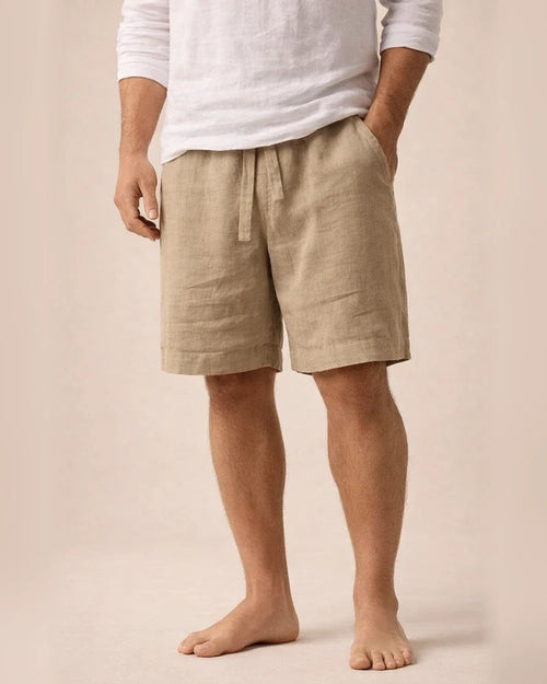 Men's Shorts Linen Shorts Summer Shorts Drawstring Elastic Waist Straight Leg Plain Comfort Breathable Short Daily Beach Linen / Cotton Blend Fashion Chic & Modern Black Yellow Micro-elastic | JRSEE:f2a0cf85-69f5-4c4b-919d-ef413837f504