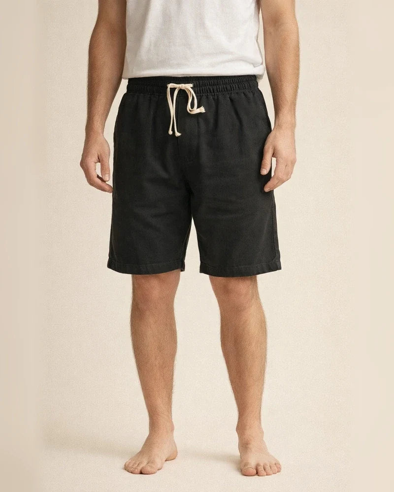 Men's Shorts Linen Shorts Summer Shorts Pocket Drawstring Elastic Waist Plain Comfort Outdoor Daily Going Out Linen / Cotton Blend Fashion Streetwear Black White | JRSEE:b386c750-7724-47bd-9d48-c4d20736ab56