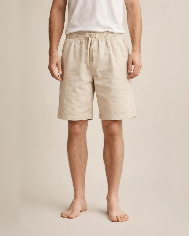 Men's Shorts Linen Shorts Summer Shorts Pocket Drawstring Elastic Waist Plain Comfort Outdoor Daily Going Out Linen / Cotton Blend Fashion Streetwear Black White | JRSEE:c61320b4-74c9-453a-bdf6-f259ecaacd73