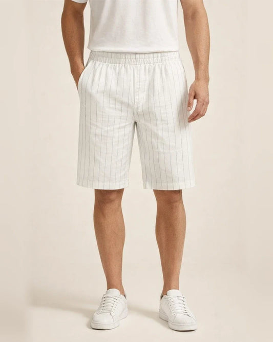 Men's Shorts Linen Shorts Summer Shorts Pocket Stripe Comfort Breathable Outdoor Daily Going out Linen / Cotton Blend Fashion Casual Black White | JRSEE:081a20c8-450c-40ba-a949-4eddca7eecc3