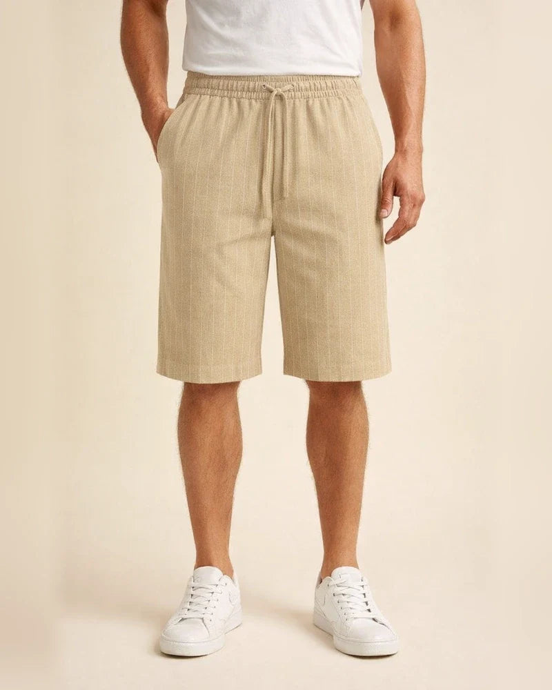 Men's Shorts Linen Shorts Summer Shorts Pocket Stripe Comfort Breathable Outdoor Daily Going out Linen / Cotton Blend Fashion Casual Black White | JRSEE:e5d7a368-9292-45d1-8575-656416ffa66d