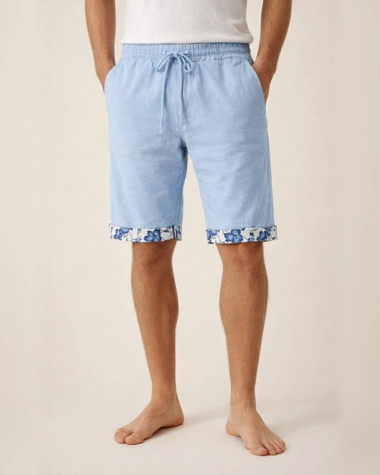 Men's Shorts Summer Shorts Beach Shorts Pocket Drawstring Elastic Waist Coconut Tree Patchwork Comfort Breathable Short Casual Daily Holiday Sports Fashion White Sky Blue | JRSEE:05897a19-1a5b-480b-b631-2bb84144714b