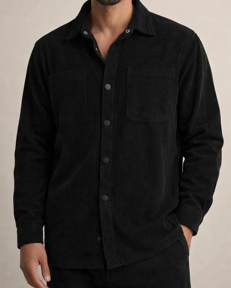 Men's Simple Fashion Stripes Solid Color Long-sleeved Single-breasted Shirt Casual Lapel Corduroy Jacket Slim Jacket Male | JRSEE:90ff18b4-d6bf-4fcb-b678-d1badcba81a4