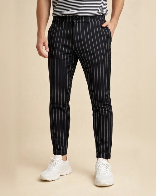 Men's Skinny Trousers Chinos Chino Pants Pocket Stripe Comfort Breathable Outdoor Daily Going out Fashion Streetwear Black Navy Blue | JRSEE:5ca165ea-ba22-4013-967e-180e6bbc5e4f