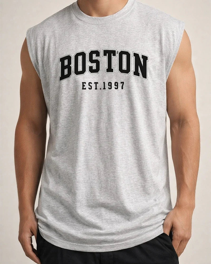 Men's Sleeveless American-Style Sports Tank Top, Summer Oversized Lightweight Loose-Fit Round-Neck T-Shirt | JRSEE:2ceda706-f158-4d70-9f9a-c75825d54a3d