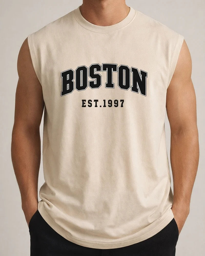 Men's Sleeveless American-Style Sports Tank Top, Summer Oversized Lightweight Loose-Fit Round-Neck T-Shirt | JRSEE:6d1e4158-8665-4323-b017-d5cde79289ba