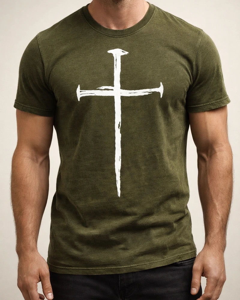 Men's Slim Cross 3D Print Round Neck Casual Sports T-shirt | JRSEE:82b2773e-a975-44bc-b179-e4639fe374ec