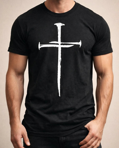 Men's Slim Cross 3D Print Round Neck Casual Sports T-shirt | JRSEE:7bb60845-109f-4060-b6ab-442e689d3286