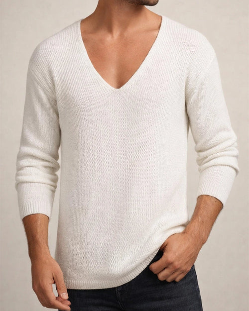 Men's Solid Color Bohemian Wind Loose Casual Long-sleeved Collar Pullover T-shirt Spring and Autumn Thin Section Tops | JRSEE:ec7bca4e-1890-487a-b809-9efd553b39a3