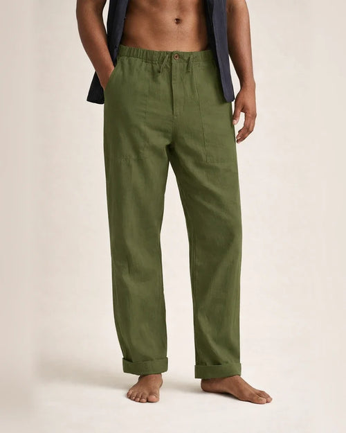 Men's Solid Color Linen Pants Yoga Beach Loose Casual Summer Stretchy Waist Drawstring Loose Pants with Pockets | JRSEE:9e381ed7-cce5-4d2f-a9d1-3a199ccc9b53
