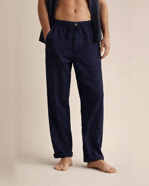 Men's Solid Color Linen Pants Yoga Beach Loose Casual Summer Stretchy Waist Drawstring Loose Pants with Pockets | JRSEE:e577d6c2-c4d0-420e-9505-267869a531ec