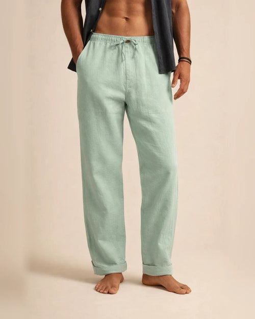 Men's Solid Color Linen Pants Yoga Beach Loose Casual Summer Stretchy Waist Drawstring Loose Pants with Pockets | JRSEE:acc6cebb-fe75-4fb3-b9f1-d1bf1066e68d