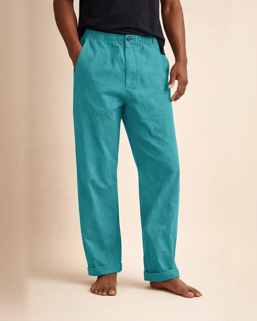Men's Solid Color Linen Pants Yoga Beach Loose Casual Summer Stretchy Waist Drawstring Loose Pants with Pockets | JRSEE:b94a679b-12da-4e96-a9c8-7c0e7dff07c8