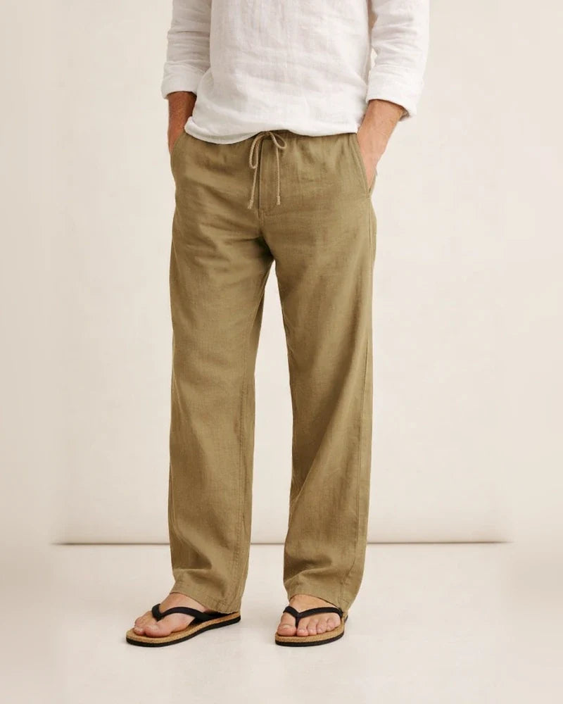 Men's Solid Color Loose Simple Linen Casual Multi-Pocket Pants Mid Waist Tie-Dye Long Tube Casual Pants | JRSEE:820f4f5d-3c5c-4a30-af4e-5411157c59d9